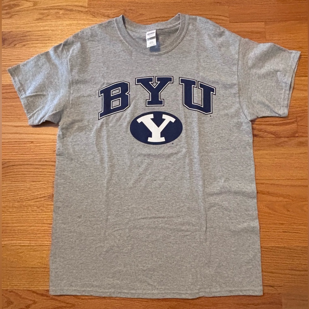 Gildan Gray BYU Short Sleeve Tee
